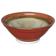 赤(中織部) 7寸スリ鉢