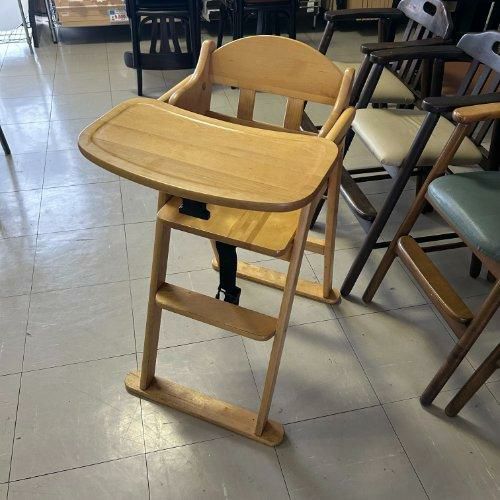 中古】木製 折りたたみベビーチェア 幅460×奥行430×高さ800 高さ座面