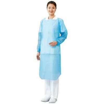 ナビロールエプロン（袖付き）ブルー 50枚入 0-9865-01