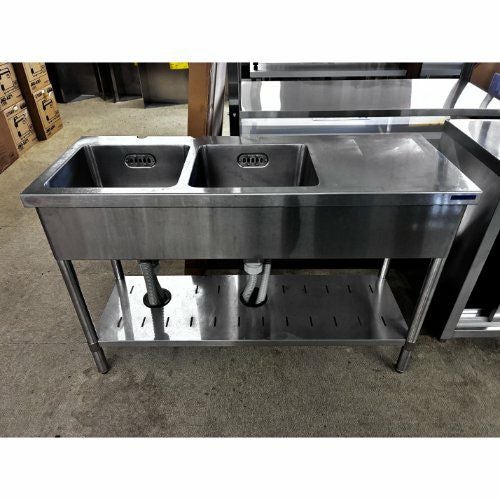 マルゼン2槽シンク 1200x450x800(+100) BSM2-186L，BSM2-186LN【マルゼン】二槽水切付シンク 幅1800×奥行600