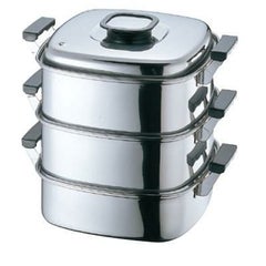 蒸器 角蒸器 3段 24cm PE 6入/グループT