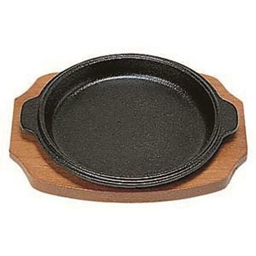 【鉄板・木台セット商品】 S ステーキ皿 縁付丸型B 15cm