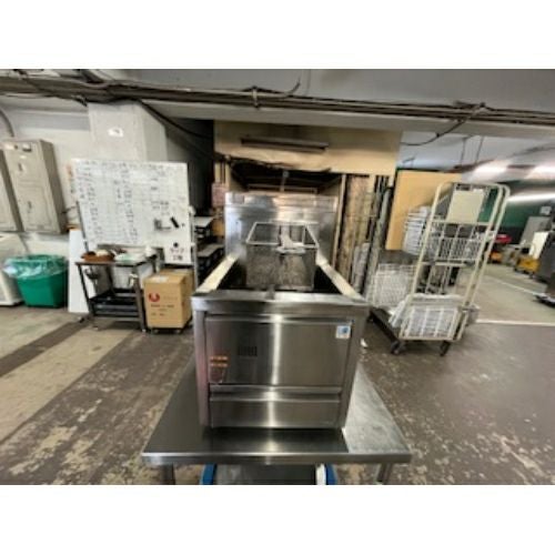 中古】卓上ガスフライヤー タニコー NB-TCFL-C4045G 幅400×奥行450×高