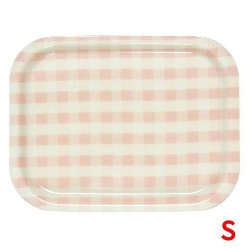 Rトレイ ミルキーチェック（S）ピンク（ノンスリップ加工）