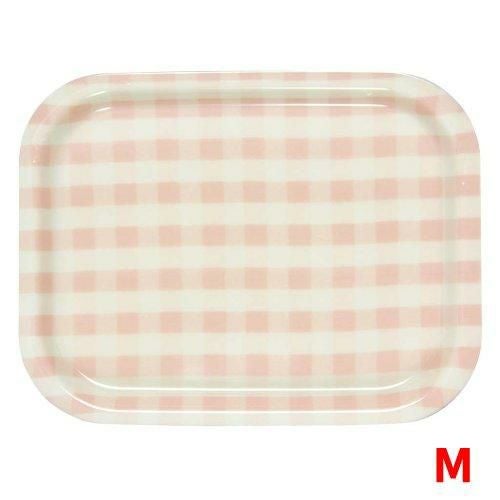 トレー Rトレー ミルキーチェック(M)ピンク(ノンスリップ加工)