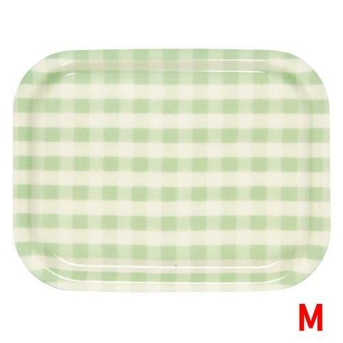 Rトレイ ミルキーチェック（M）グリーン（ノンスリップ加工）