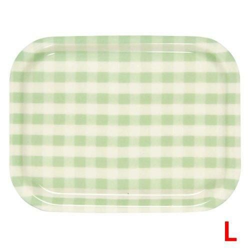 トレー 【Rトレー ミルキーチェック(L)グリーン(ノンスリップ加工)】 幅420 奥行315 高さ20 【グループA】
