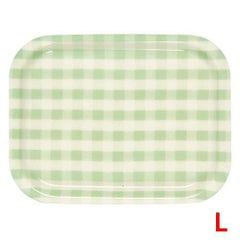 トレー 【Rトレー ミルキーチェック(L)グリーン(ノンスリップ加工)】 幅420 奥行315 高さ20 【グループA】