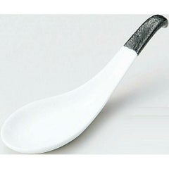 カラースプーン&レンゲ むし碗レンゲ 黒耀 黒【まとめ買い商品】