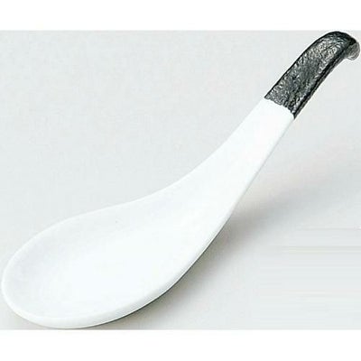 カラースプーン&レンゲ むし碗レンゲ 黒耀 黒【まとめ買い商品】