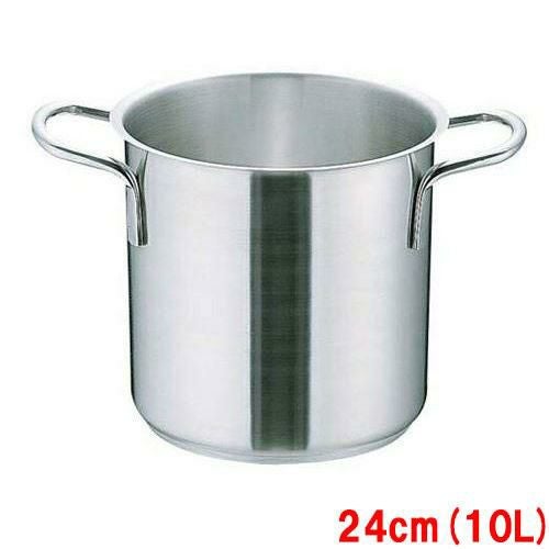 【TKG】ステンレス寸胴鍋Murano(ムラノ)インダクション18-8(蓋無) 24cm /9-0005-0103