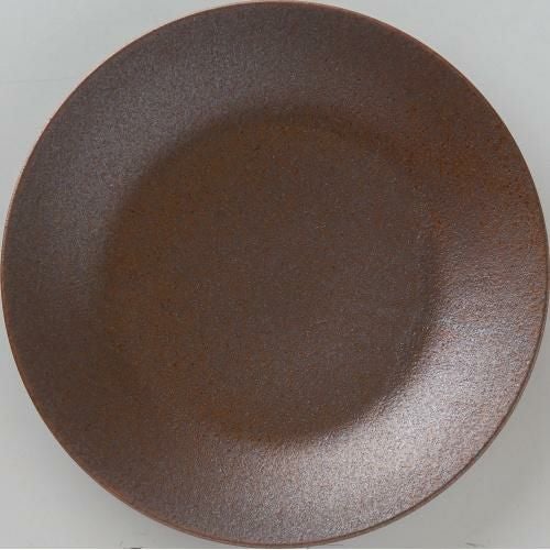 水明 27cm皿 赤茶備前【まとめ買い商品】 10個入