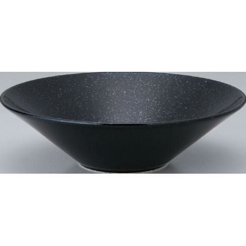 水明 25cm浅ボール 黒御影 【まとめ買い商品】 10個入