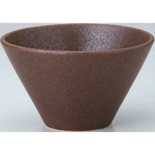 水明 9cm深ボール 赤茶備前【まとめ買い商品】 10個入
