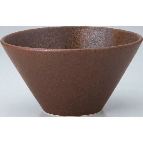 水明 16cm深ボール 赤茶備前 【まとめ買い商品】 10個入