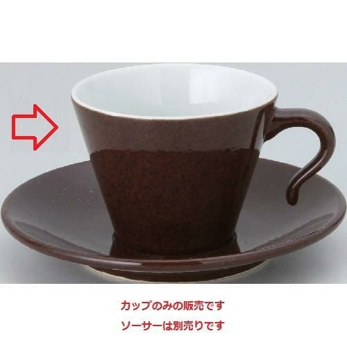 コーヒー碗皿 ピアット 栗梅茶 オープンハンドル70【まとめ買い商品】 10個入