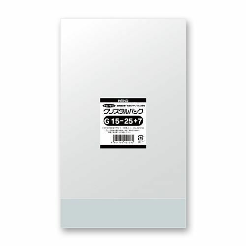 HEIKO OPP袋 クリスタルパック G15-25＋7 (ガゼットタイプ) 100枚