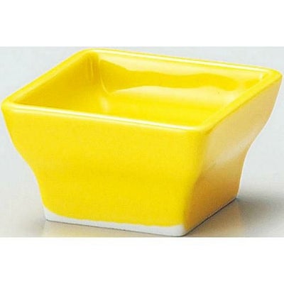 珍味&小付セレクション 角鉢4.5cm 黄 黄【まとめ買い商品】