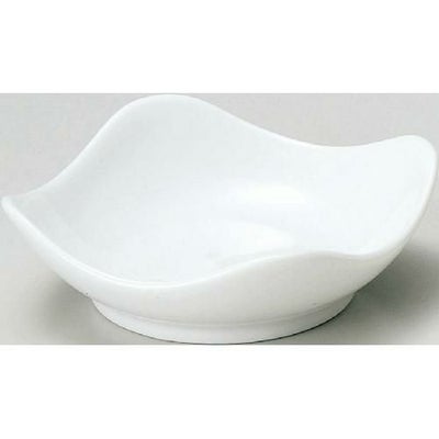 珍味&小付セレクション スクエア波小皿(大) 白 白【まとめ買い商品】