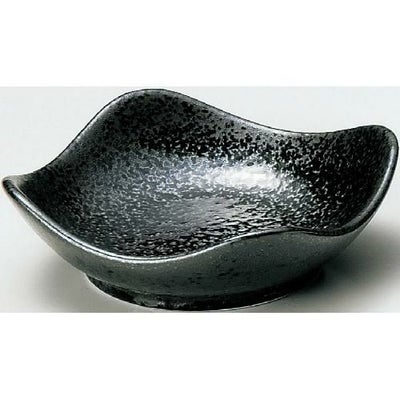 珍味&小付セレクション スクエア波小皿(大) 黒耀 黒【まとめ買い商品】