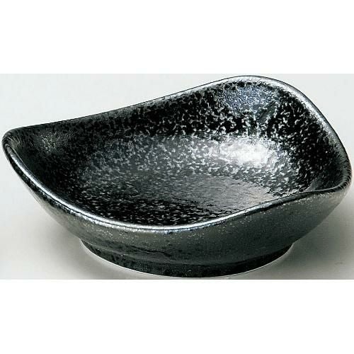 珍味&小付セレクション トライアングル波小皿(大) 黒耀 黒【まとめ買い商品】