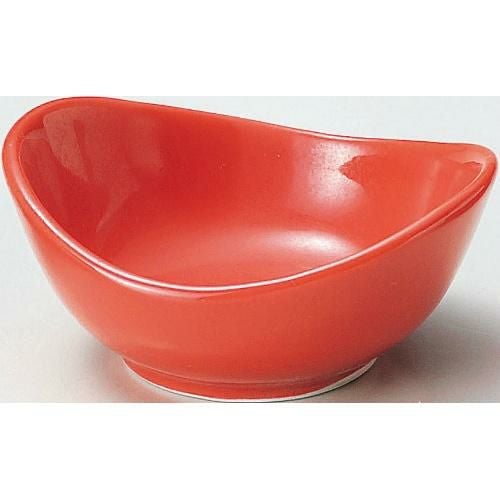珍味&小付セレクション オーバル波小鉢 赤 赤【まとめ買い商品】