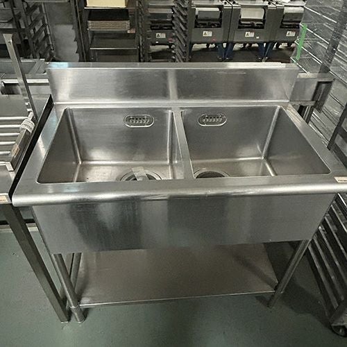 中古】二槽シンク BGあり タニコー 幅1000×奥行600×高さ800 【送料別途