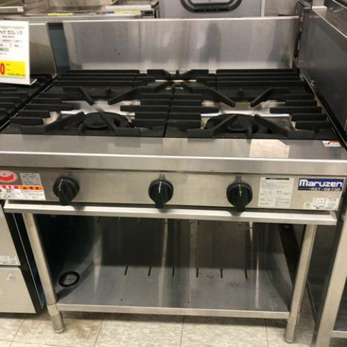 中古】ガステーブル マルゼン RGT-0973D 幅900×奥行750×高さ800 LPG
