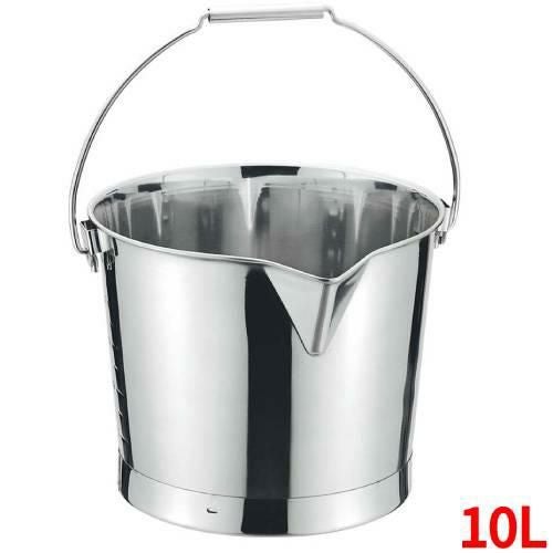 バケツ クローバー 18-8 口付バケツ 10L 目盛付 