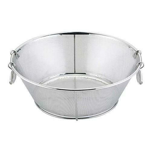 UK 18-8 補強付パンチング平底揚ザル 51cm