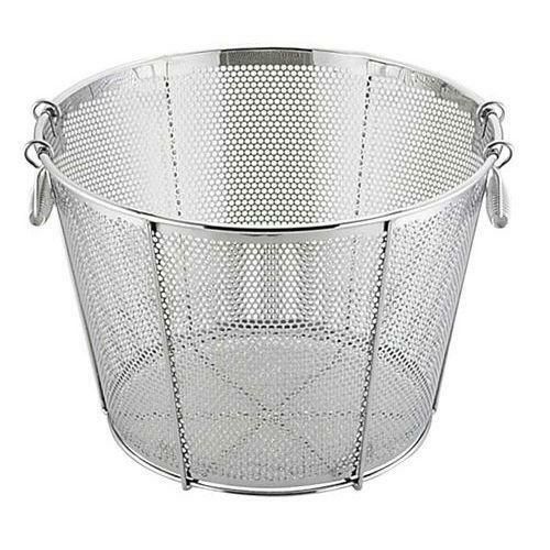 UK 18-8 補強付パンチング平底深型揚ゲザル 45cm