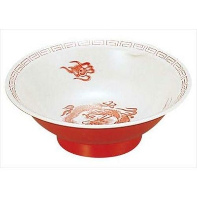 メラミン中華食器 瑞祥 中華丼 竜 CA-10 外赤内白