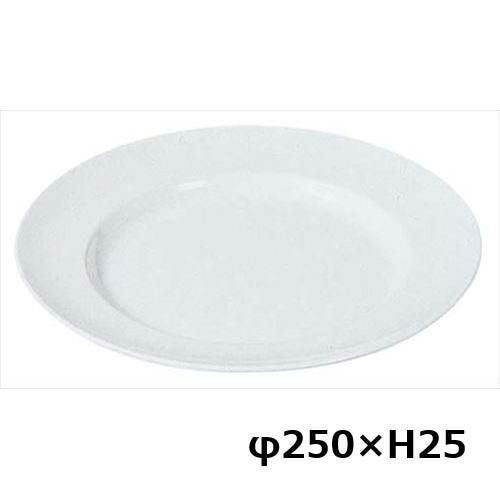 メラミン給食用食器 平皿 リム型 No.24 10インチ 白
