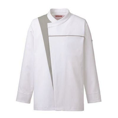 コックコート【ホワイト×グレー】