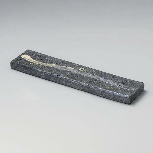 黒窯変クシ目12.0長角皿(両面使用可) 36×9×2cm 155-059