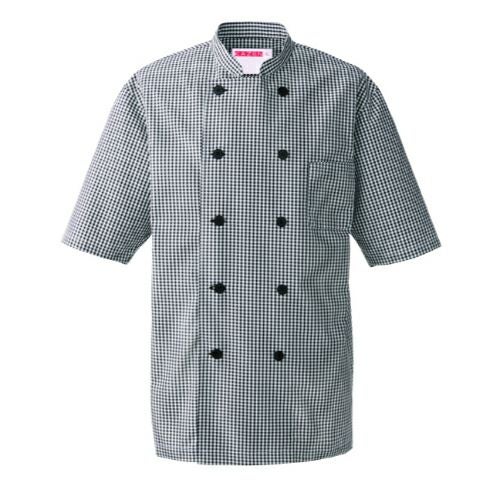 KAZEN コックシャツ 639-25 クロ /小物送料対象商品