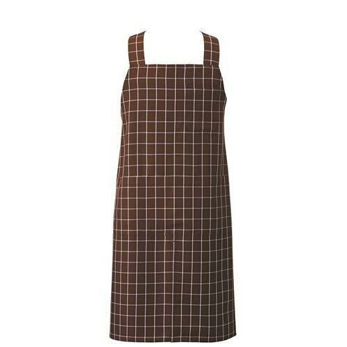 胸当てエプロンＨ型 ブラウンチェック
