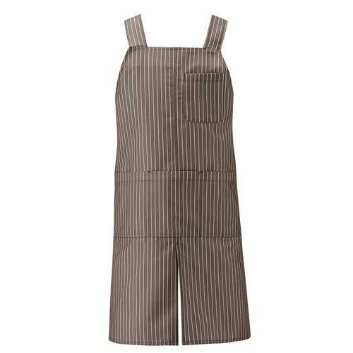 胸当てエプロンＨ型【ブラウンストライプ】