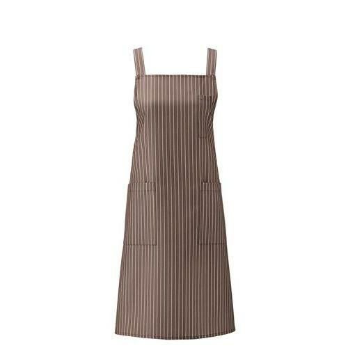 胸当てエプロン【ブラウンストライプ】