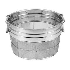 ザル 【18-8 取手付 寸胴型 広巾ザル(ミゾ付)40cm】 (A)430(B)400(C)258(D)120 【グループA】