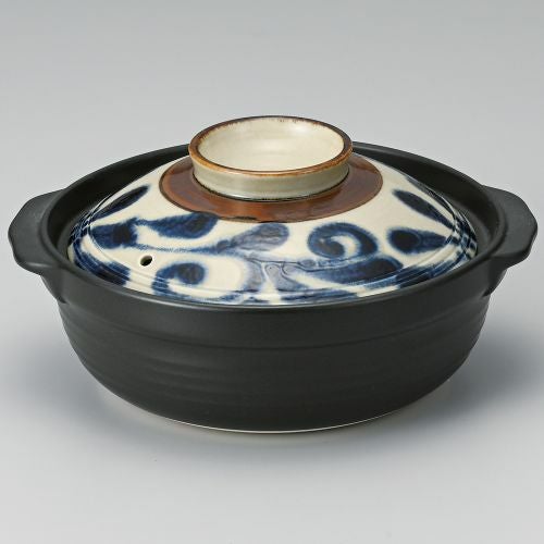 土鍋5.5号琉球るり唐草 19.8×16.5×9.5cm 383-139