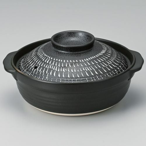 土鍋7号とちり黒御影 23.8×21.2×11.8cm 383-159