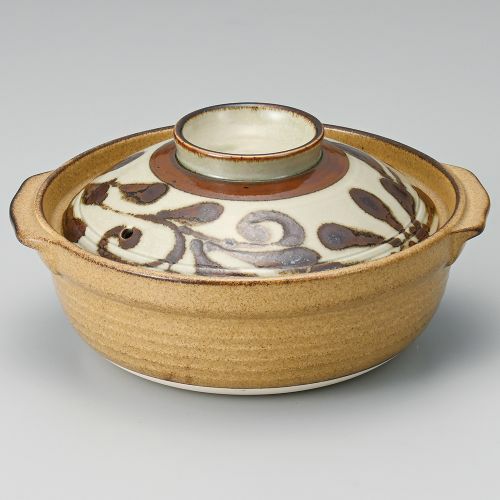 土鍋8号琉球サビ唐草 27.9×24.4×13.1cm 383-069