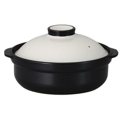 土鍋 宴 ホワイト/ブラック 7号鍋 IH対応