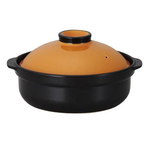 土鍋 宴 オレンジ/ブラック 9号鍋 IH対応