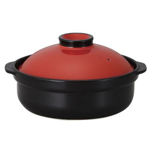 土鍋 宴 レッド/ブラック 6号鍋 IH対応