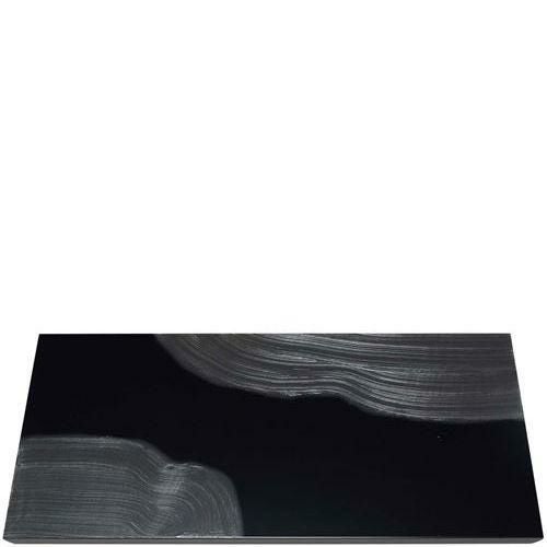 漆黒刷毛目 黒 長角トレー 隅黒漆流水 500×250×12mm