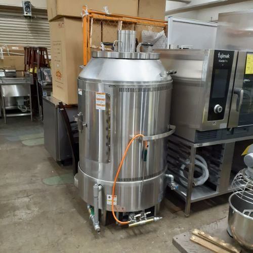 業務用/新品】【マルゼン】ガス回転釜 110L 鋳鉄製 MKGS-T110 幅1360