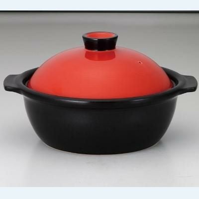 ポトフ 6号鍋 レッド/ブラック 土鍋