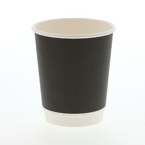 HEIKO 紙コップ 二重断熱カップ 8オンス 口径80mm ブラック 25個